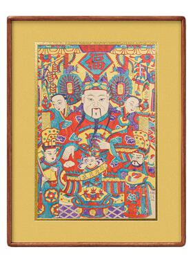 杨家埠木版年画财神像客厅装饰画
