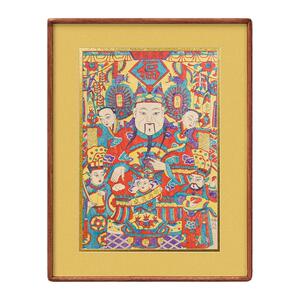 杨家埠木版年画财神像客厅装饰画