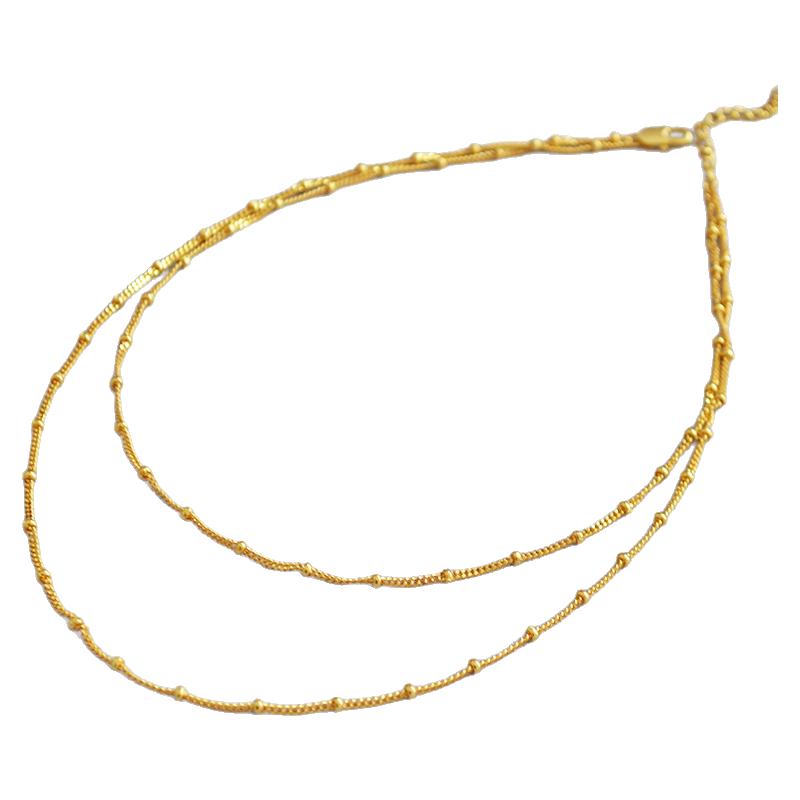 etsy欧美黄铜材质18k简约豆豆链