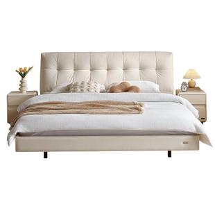 全友家居奶油风女生悬浮床2025新款卧室家具双人泡芙猫抓布艺床