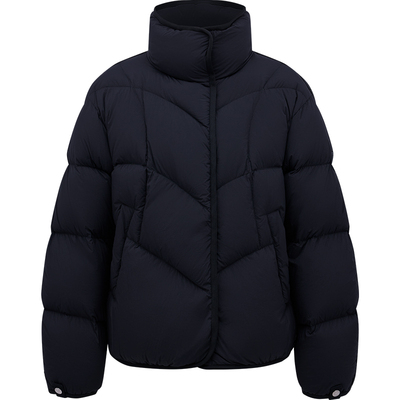 立领鹅绒服廓形面包感羽绒服