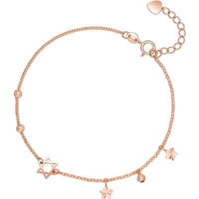 周六福星星18K金手链彩金淑女