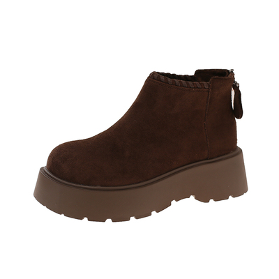 厚底马丁靴女小个子增高勃肯短靴