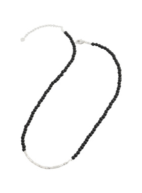 【韩国】s925纯银黑玛瑙碎银项链