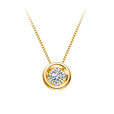 CIRCLE珠宝18k黄金钻石项链女