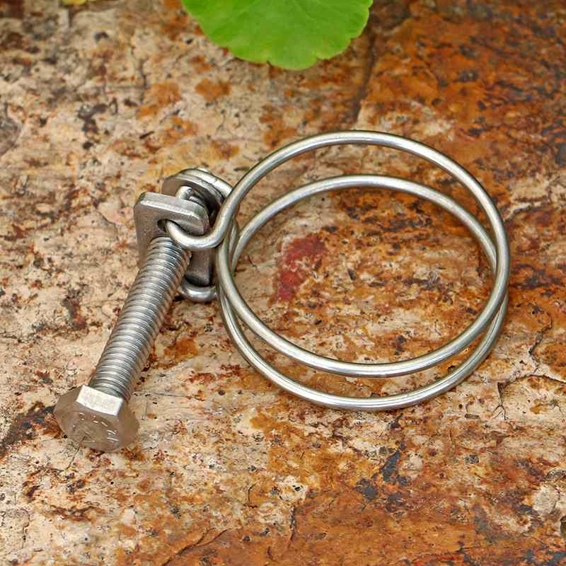 批发304不锈钢双钢丝卡箍箍管管管束夹喉卡扣强力螺丝锁紧箍箍抱