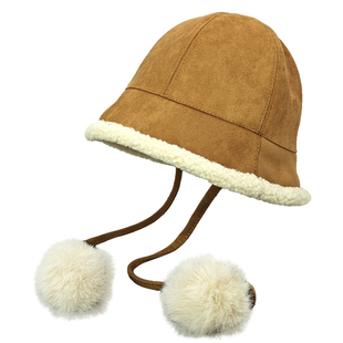 蒙古帽渔夫帽秋冬季毛绒冷帽水桶帽加绒加厚保暖帽盆帽子女