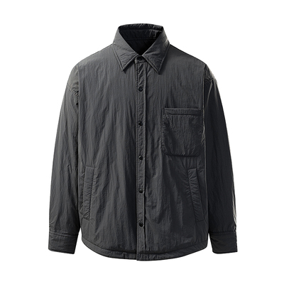 雾撞山野翻领衬衫羽绒服男白鸭绒日系工装内搭加厚保暖衬衣外套潮