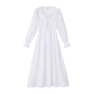 宫廷风莫代尔吊带高级睡裙女士性感法式蕾丝白色两件套带胸垫睡衣