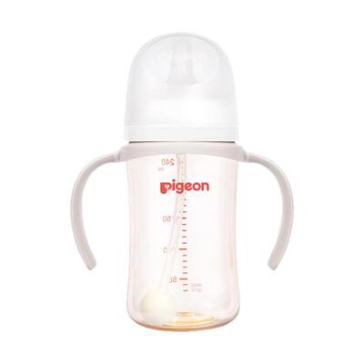 贝亲自然离乳奶瓶PPSU重力球吸管双握把奶瓶宽口径双手柄6个月1岁