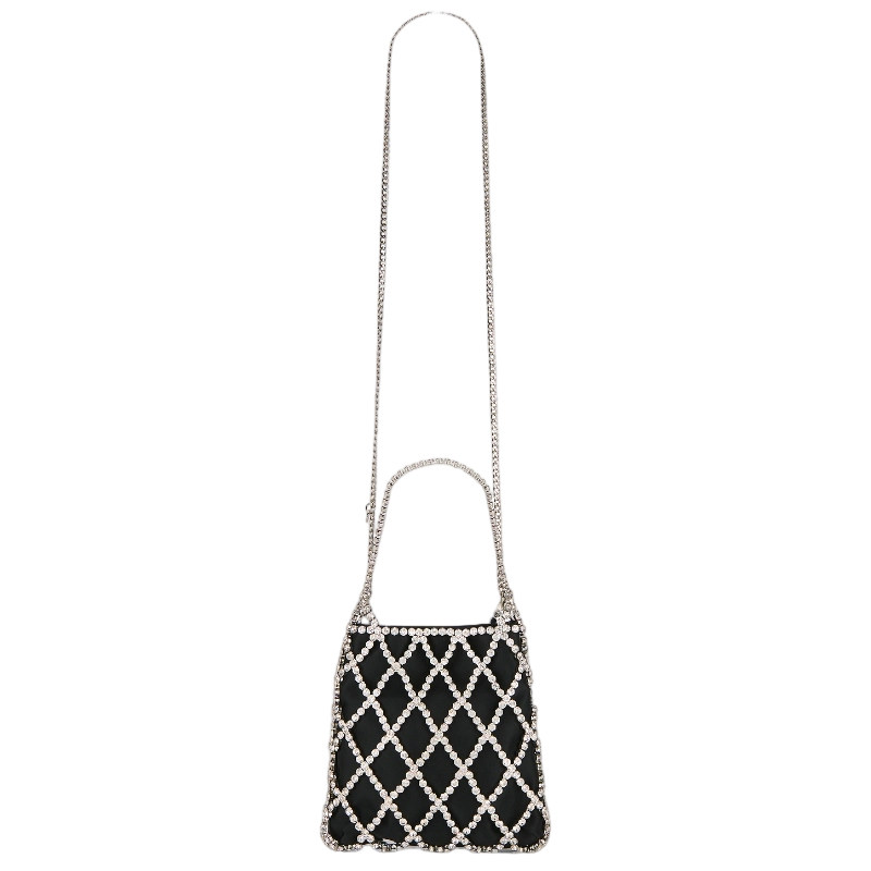 [冬季新品]olga berg Kit Crystal Cage Bag黑色单肩包REVOLVE