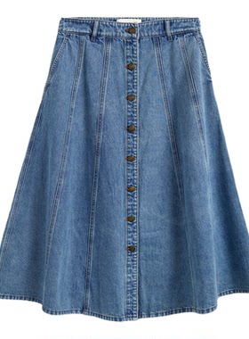 GANT/甘特女士纯棉牛仔复古伞裙