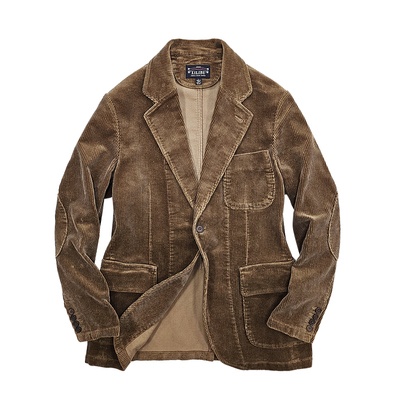 西里布美式复古灯芯绒休闲西服