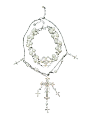 欧美多层次小珍珠项链