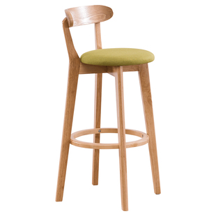 吧台椅家用岛台靠背高脚凳商用实木前台收银椅子欧式酒吧椅吧台凳