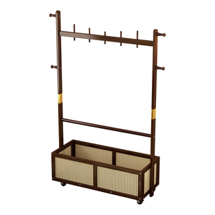 挂衣架卧室落地家用可移动脏衣篓衣帽架置物架小型收纳钢琴键衣架