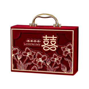 结婚礼金箱10万订婚三金彩礼一体盒高档装现金钱盒子提亲聘金礼盒