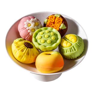 稻香村桃山饼中式糕点青涩莲蓬饼 糖醇白莲蓉馅精致下午茶点摆盘