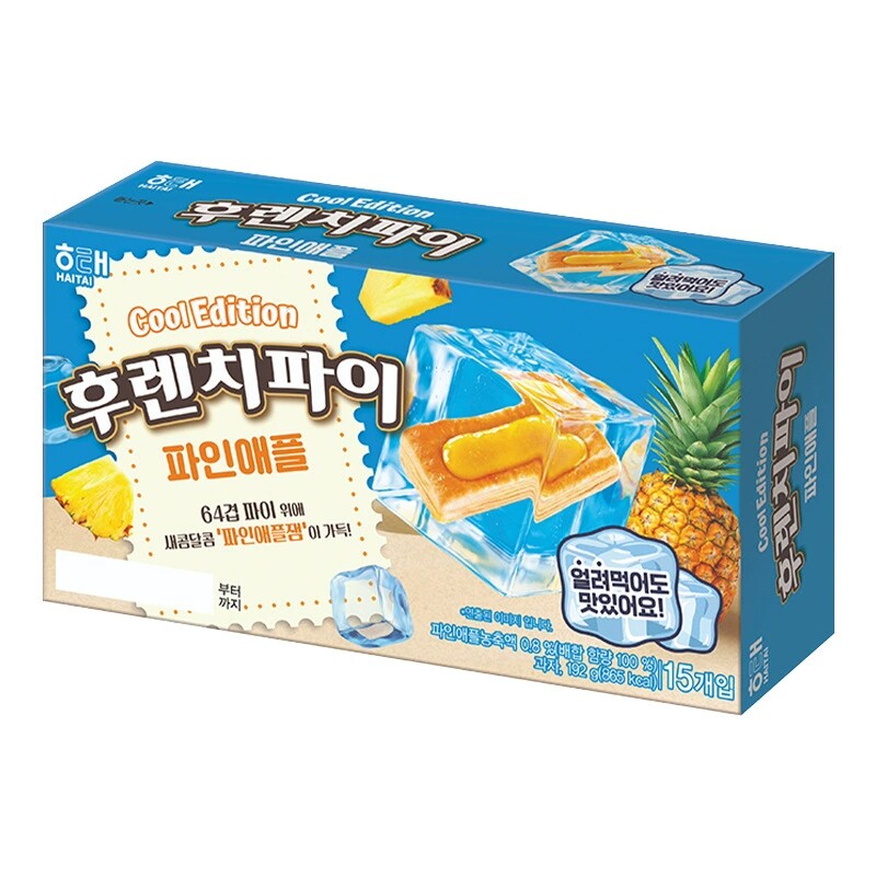 韩国进口HAITAI海太菠萝果酱派千层酥192g下午茶休闲食品糕点