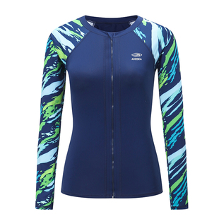 AXESEA丨Tides潜水服女分体长袖冲浪泳衣防晒保守海潮水母上衣