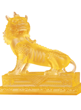 九华山古法琉璃谛听佛堂供奉摆件