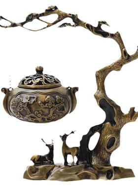 福禄客厅桌面摆件全铜中式