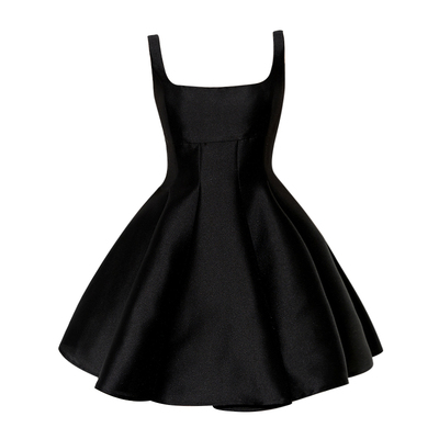 DPLAY夏季新款黑色连衣裙女法式短款礼服裙子小黑裙短裙