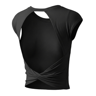 健身服女特别洋气的瑜伽服运动上衣普拉提绝美训练衣无袖撸铁套装