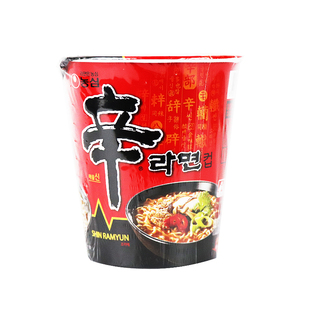 韩国进口食品农心辛拉面小杯碗面65g辣味方便面泡面煮面汤面