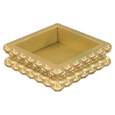 鎏金色实木雕刻莲花台底座观音佛像底座椭圆形加高底座摆件木托架