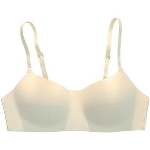 法式无痕内衣女小胸聚拢薄款夏天一片式无钢圈抹胸夏季透气文胸罩