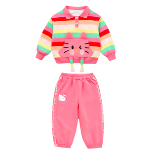 女童春季休闲套装2026新款洋气时髦小女孩春秋款儿童卫衣两件套