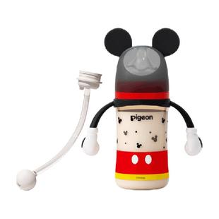 Pigeon贝亲婴儿宽口径彩绘PPSU把手奶瓶240ml配原装重力球吸管6M+