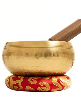 颂钵尼泊尔手工梵木果佛音碗 瑜伽冥想梵音钵疗愈钵盂铜磬钵摆件