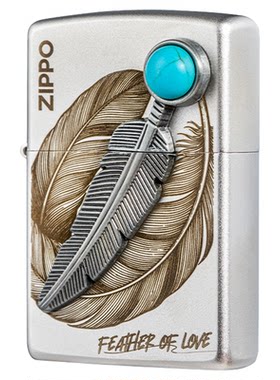 zippo正品打火机爱的羽毛礼物男