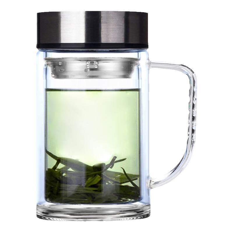 双层玻璃泡茶杯办公杯