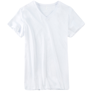 v领夏季BDH50支精梳棉男纯棉宽松纯色短袖T恤上衣打底衫吸汗透气