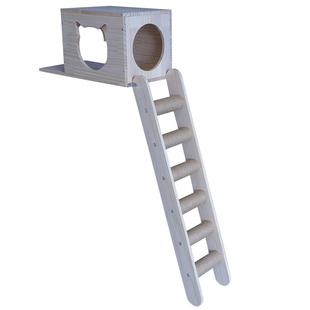 猫爬梯猫窝柱梯攀爬架宠物台阶楼梯猫笼小梯子猫别墅猫木柜猫爬架