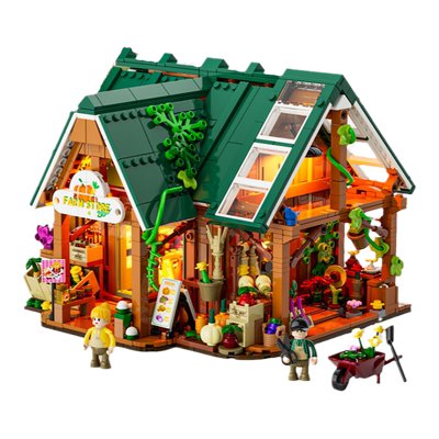 Funwhole国产积木农产品商店街景