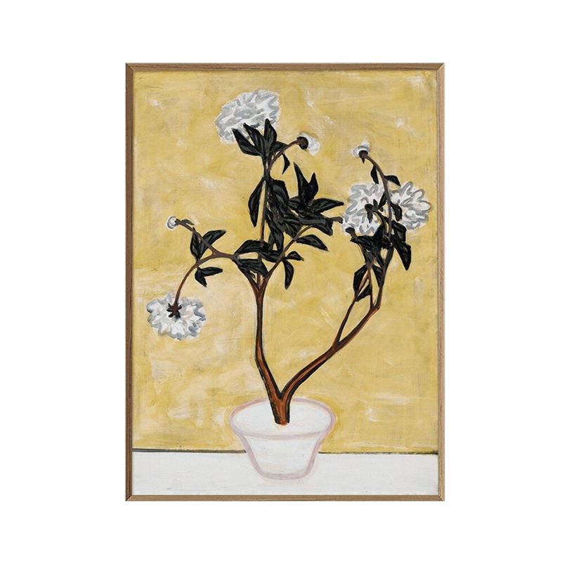 纯手绘常玉盆中牡丹好寓意装饰画