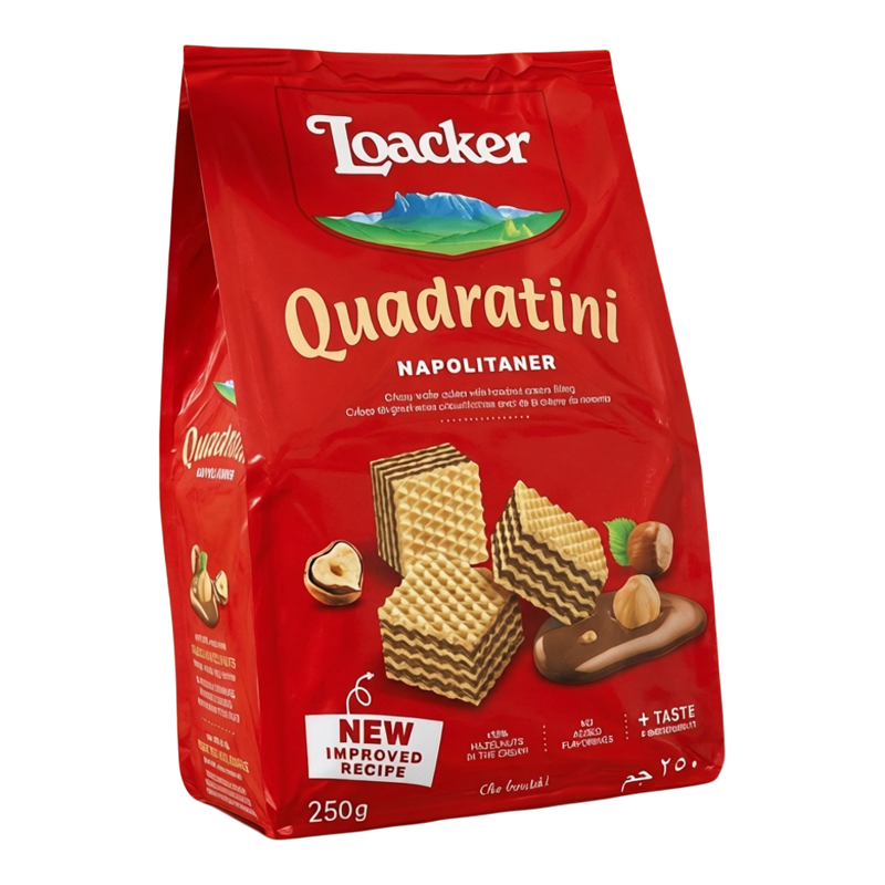 Loacker粒粒榛子威化x2双重朱古力250休闲零食香脆休闲食品威化版