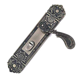 罗普斯金铝合金大门锁老式家用通用型仿古对开门双活执手压把门锁