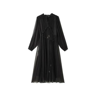 CHESONSE木耳领吊带两件套连衣裙