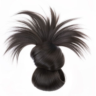 低扎鸡毛丸子头假发抓夹花苞头蓬松毽子头盘发神器假发包假发发圈