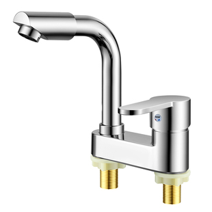 双孔面盆冷热洗脸洗手池台上盆二合一混水龙头老式三孔家用卫生间