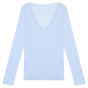 MULVAN 白栀淡人 基础V领莱赛尔微透长袖防晒罩衫女薄款空调衫