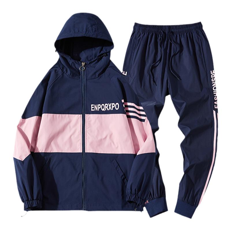 新款加绒加厚运动服套装女秋冬潮牌休闲学生跑步宽松大码两件套