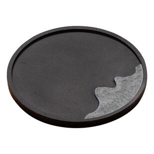 新款复古家用高端天然乌金石小茶盘户外功夫茶具托盘圆形干泡台