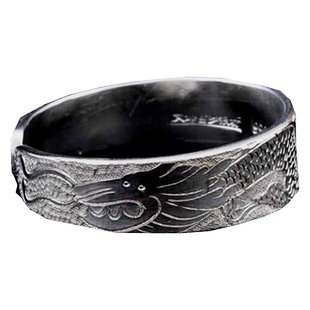 文泽百岁银坊龙手镯男式足银手镯99-100克手工订做NOX691