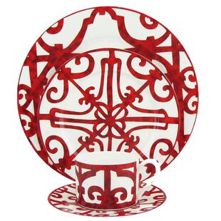 红色铁窗欧式家居陶瓷西餐盘牛排盘咖啡茶杯早餐碟甜点盘套装热销